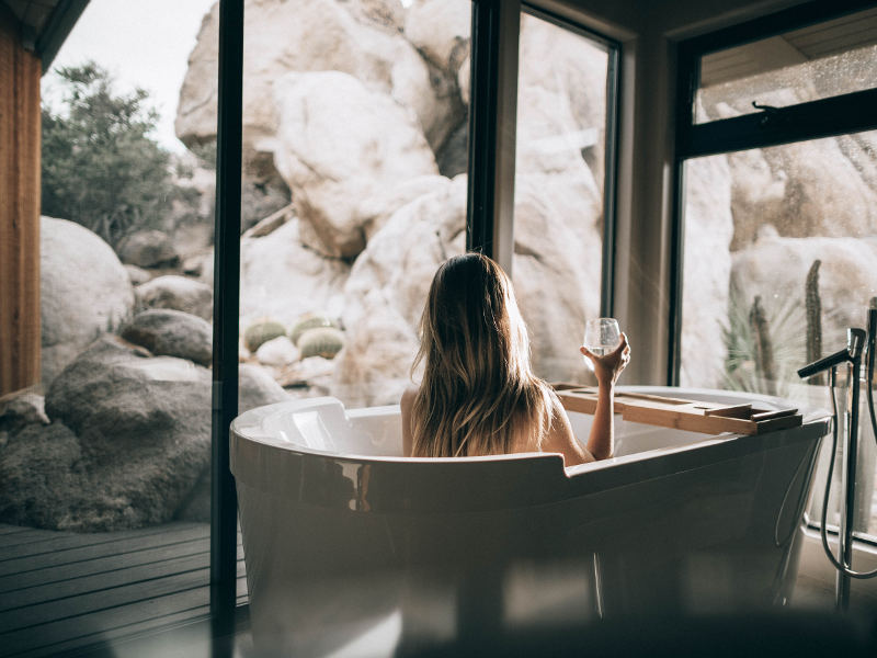 Soaking in a Japanese Soaking Tub can relieve muscle and joint pain